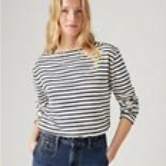 Levi’s® Bay Sailor Long-Sleeve Tee - Timeless nautical navy white stripes - Picture 2 of 7